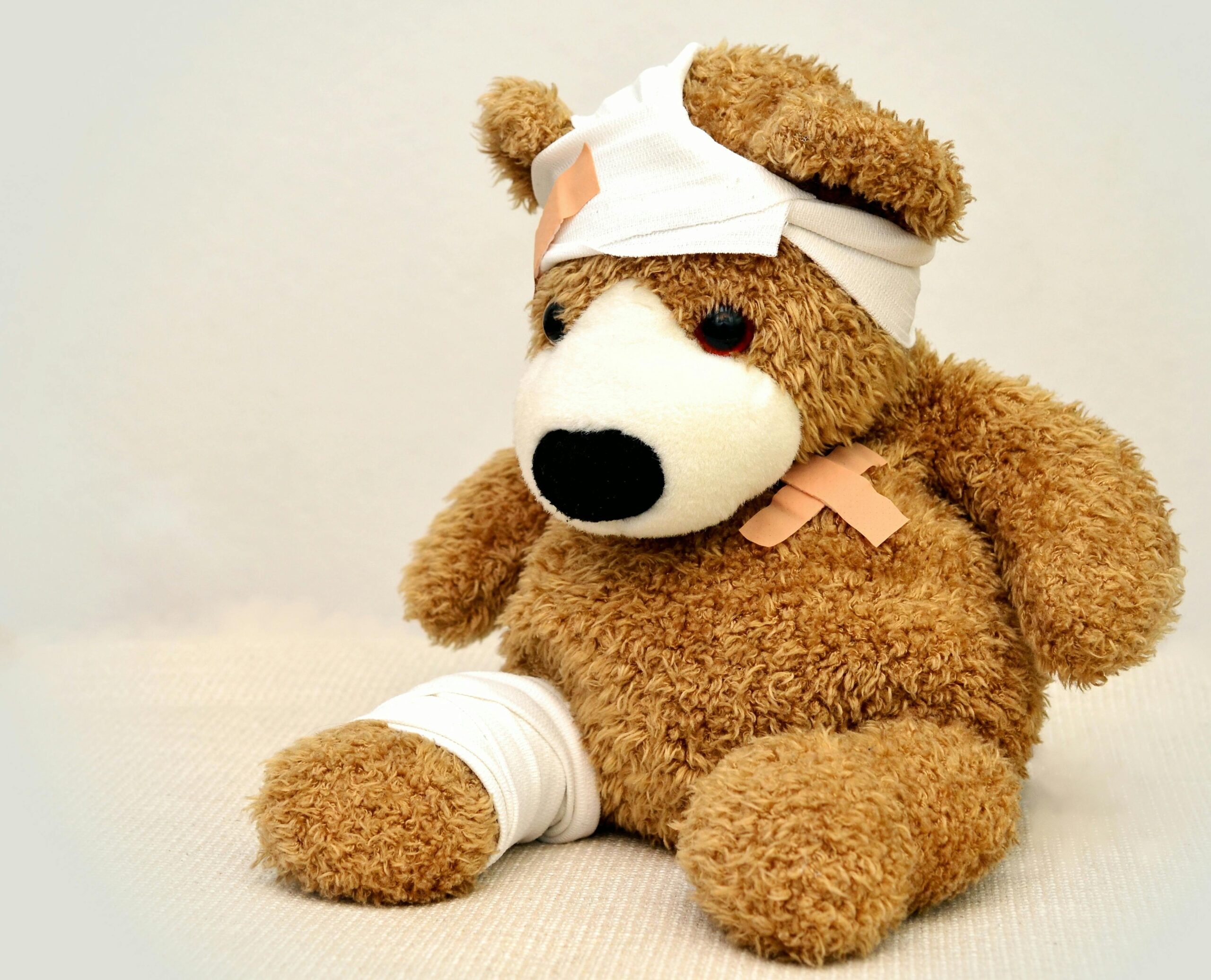 Image of an injured teddy bear